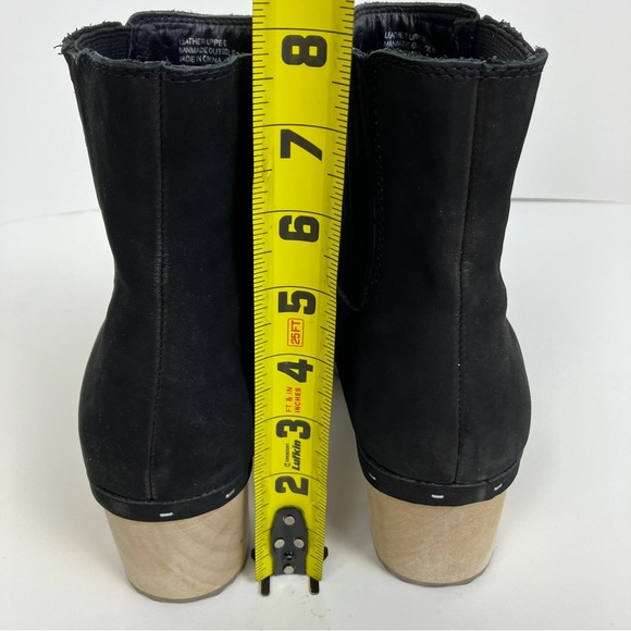 Loft Black Suede Platform Clog Boots Pull-on Fall Booties Sz 9 Like New - Picture 13 of 16